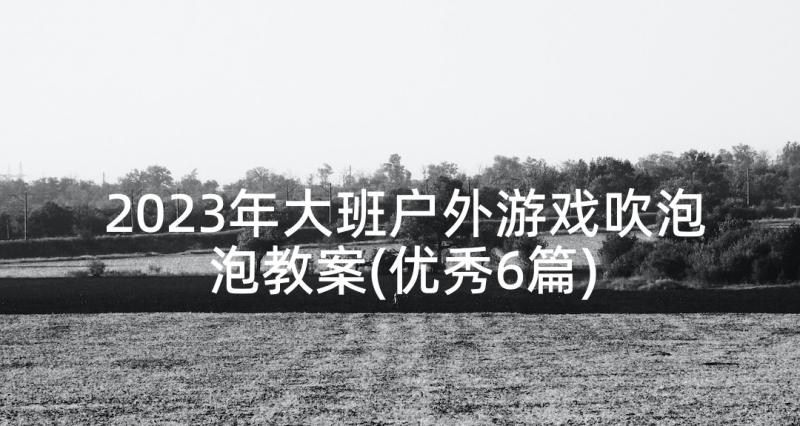 2023年大班户外游戏吹泡泡教案(优秀6篇)