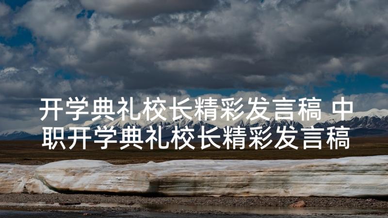 开学典礼校长精彩发言稿 中职开学典礼校长精彩发言稿(模板9篇)