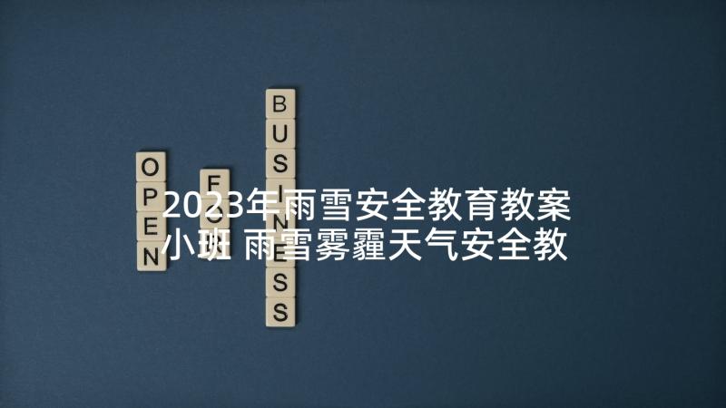 2023年雨雪安全教育教案小班 雨雪雾霾天气安全教育教案(实用5篇)