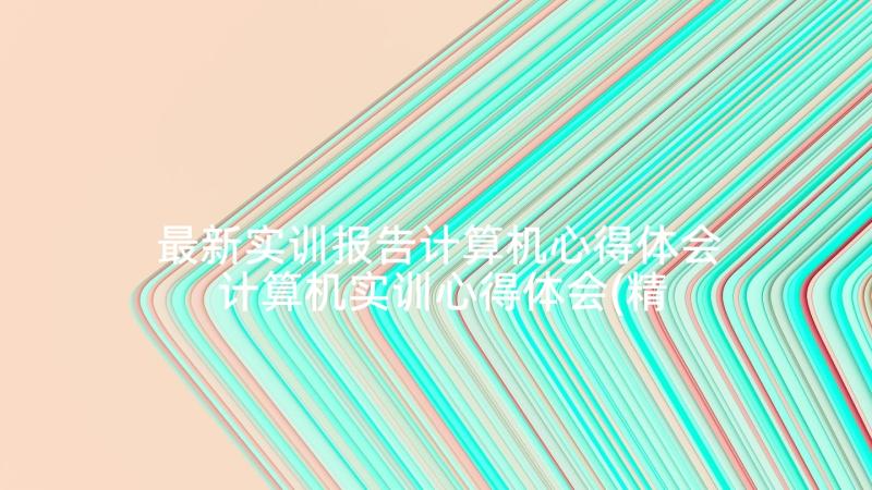 最新实训报告计算机心得体会 计算机实训心得体会(精选5篇)