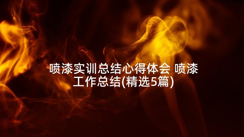 喷漆实训总结心得体会 喷漆工作总结(精选5篇)