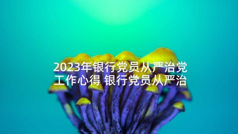 2023年银行党员从严治党工作心得 银行党员从严治党心得体会(通用5篇)