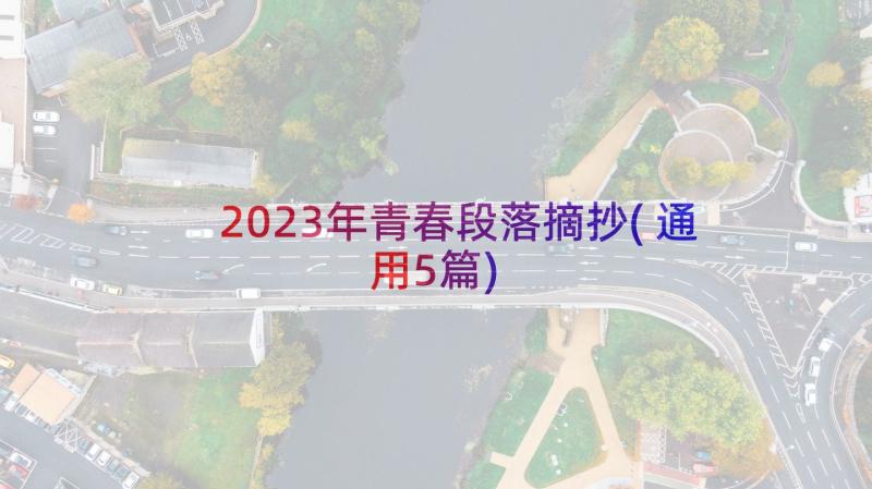 2023年青春段落摘抄(通用5篇)