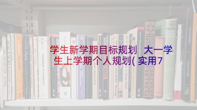 学生新学期目标规划 大一学生上学期个人规划(实用7篇)