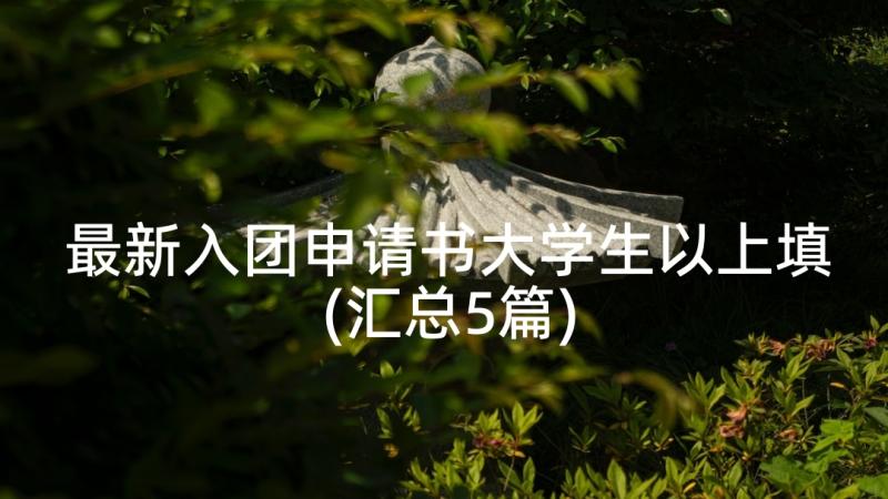 最新入团申请书大学生以上填(汇总5篇)