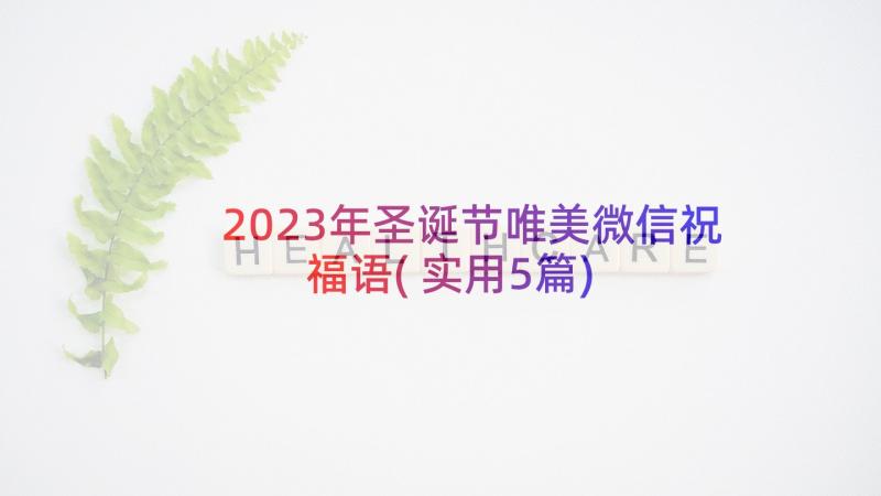 2023年圣诞节唯美微信祝福语(实用5篇)