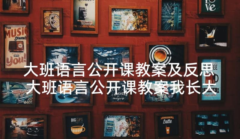 大班语言公开课教案及反思 大班语言公开课教案我长大了(模板8篇)