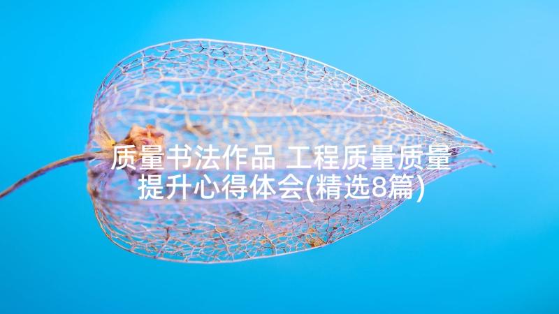 质量书法作品 工程质量质量提升心得体会(精选8篇)