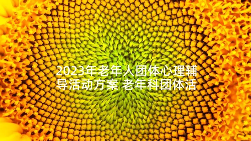 2023年老年人团体心理辅导活动方案 老年科团体活动心得体会(精选5篇)