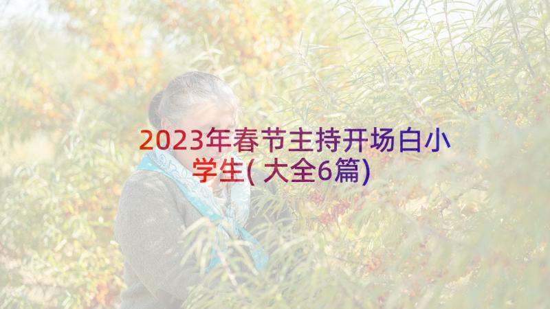 2023年春节主持开场白小学生(大全6篇)