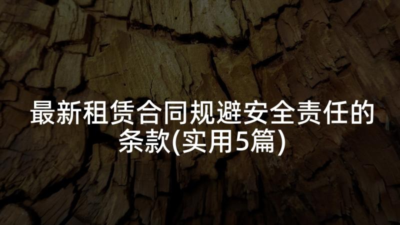 最新租赁合同规避安全责任的条款(实用5篇)