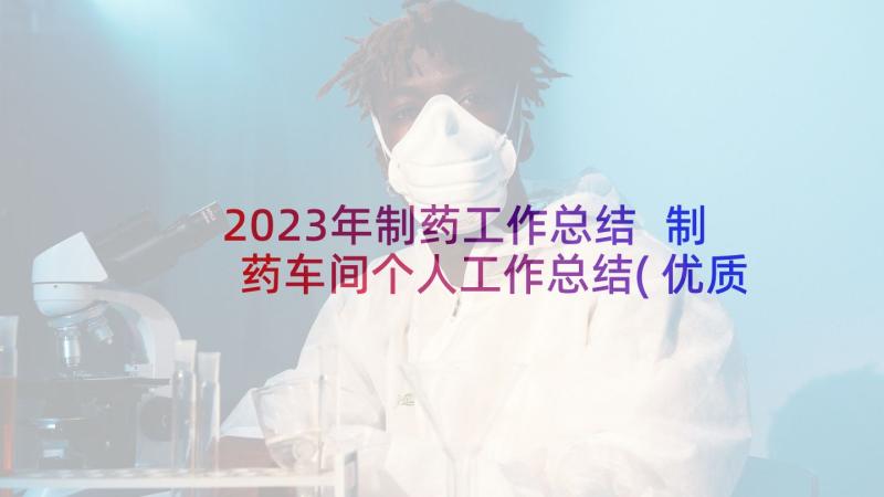 2023年制药工作总结 制药车间个人工作总结(优质5篇)