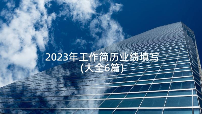 2023年工作简历业绩填写(大全6篇)