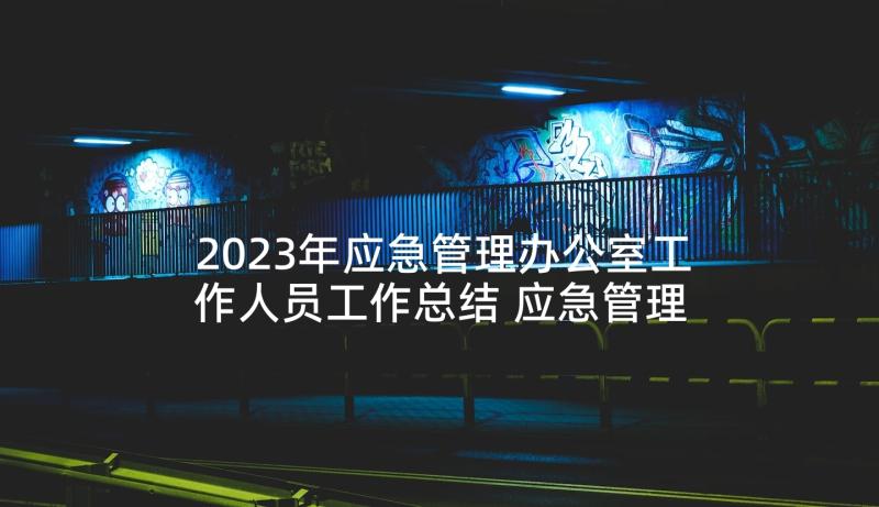 2023年应急管理办公室工作人员工作总结 应急管理办公室工作总结(大全5篇)