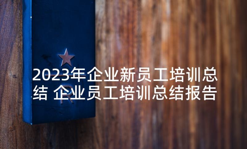 2023年企业新员工培训总结 企业员工培训总结报告(优秀6篇)