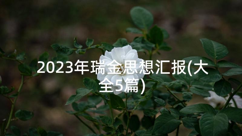 2023年瑞金思想汇报(大全5篇)