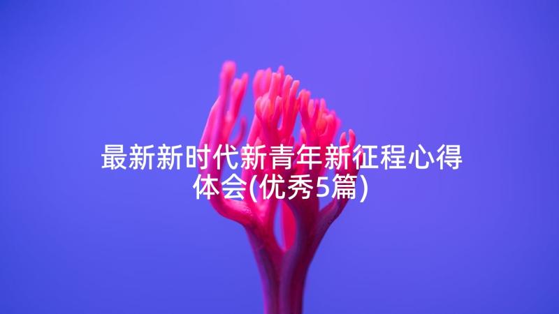 最新新时代新青年新征程心得体会(优秀5篇)