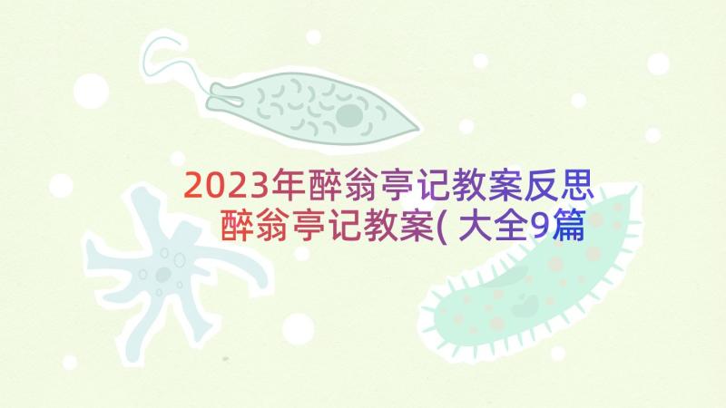 2023年醉翁亭记教案反思 醉翁亭记教案(大全9篇)