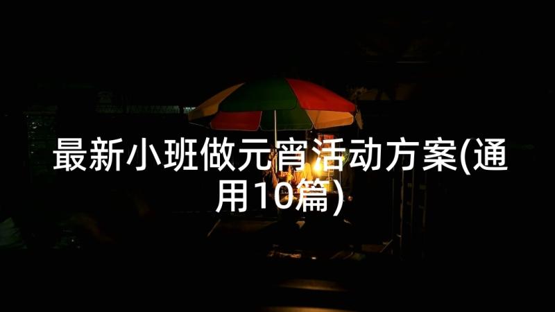 最新小班做元宵活动方案(通用10篇)