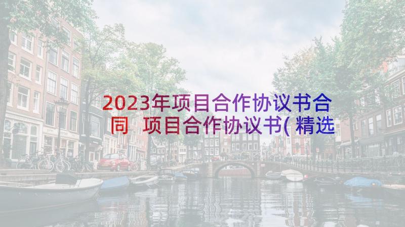 2023年项目合作协议书合同 项目合作协议书(精选6篇)