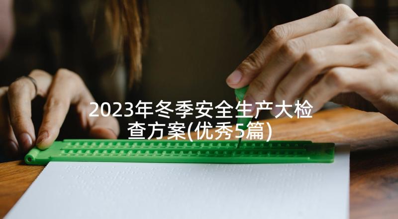 2023年冬季安全生产大检查方案(优秀5篇)