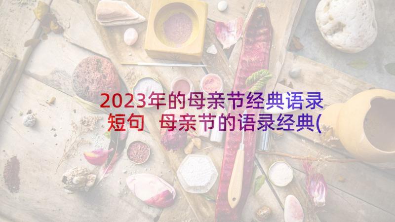 2023年的母亲节经典语录短句 母亲节的语录经典(大全5篇)