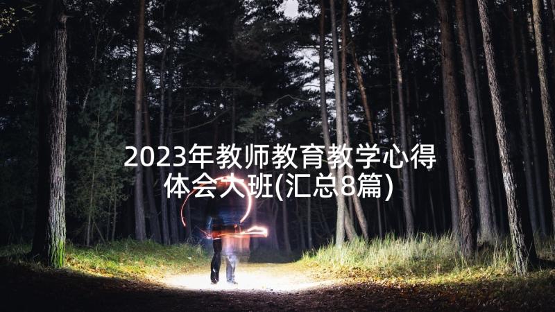 2023年教师教育教学心得体会大班(汇总8篇)