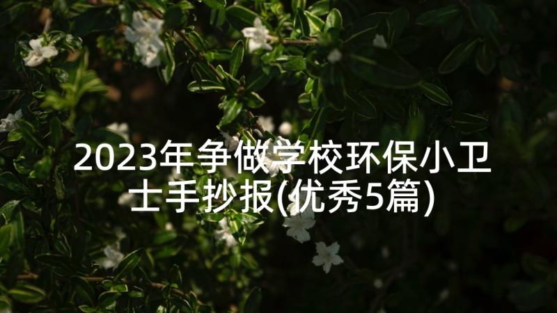 2023年争做学校环保小卫士手抄报(优秀5篇)