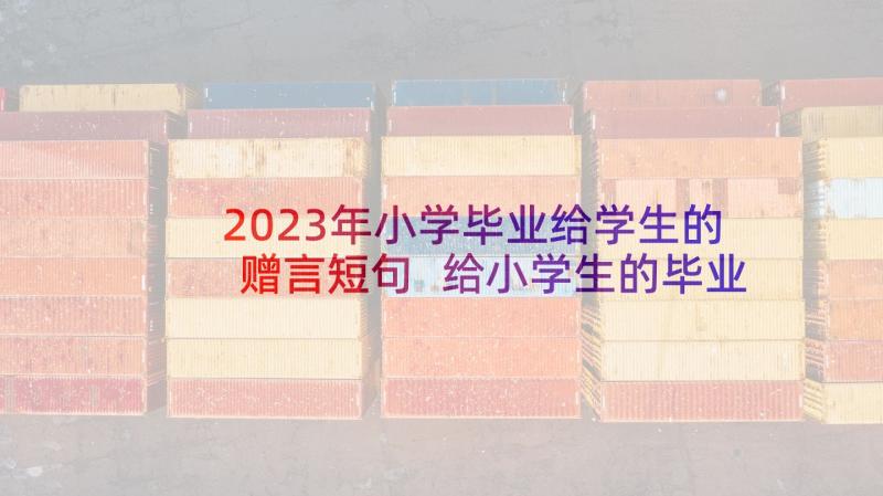 2023年小学毕业给学生的赠言短句 给小学生的毕业赠言(大全8篇)