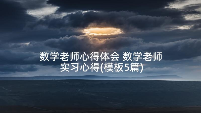 数学老师心得体会 数学老师实习心得(模板5篇)