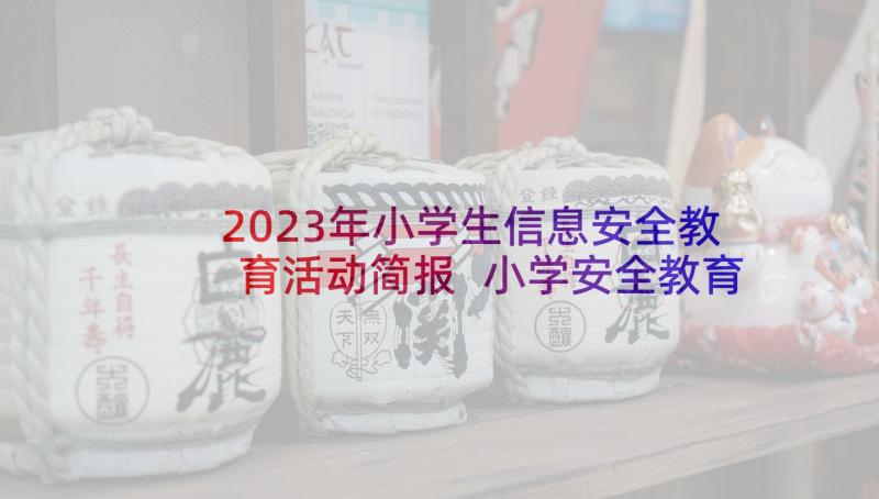 2023年小学生信息安全教育活动简报 小学安全教育讲话稿(大全6篇)