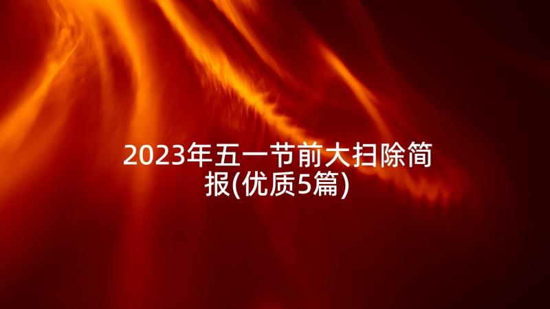 2023年五一节前大扫除简报(优质5篇)