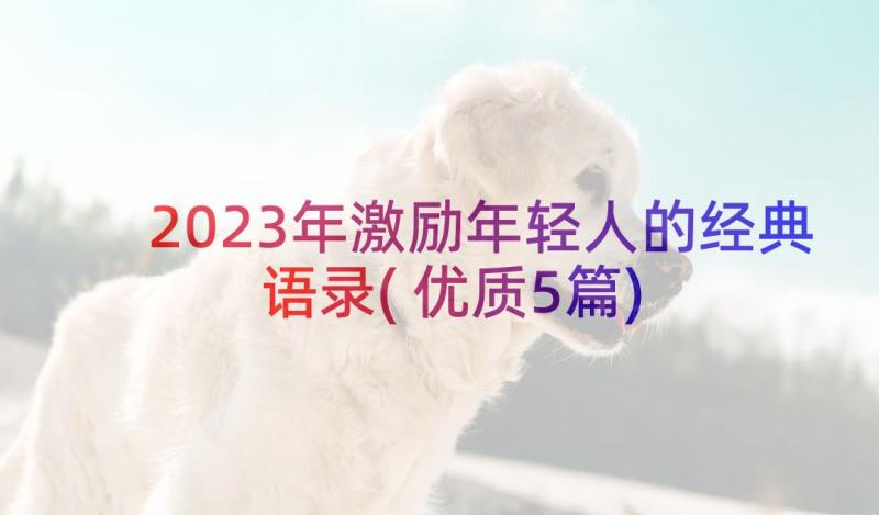 2023年激励年轻人的经典语录(优质5篇)