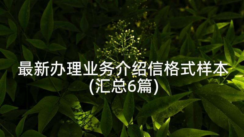 最新办理业务介绍信格式样本(汇总6篇)