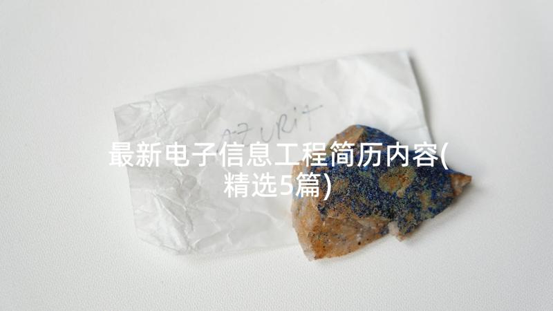 最新电子信息工程简历内容(精选5篇)