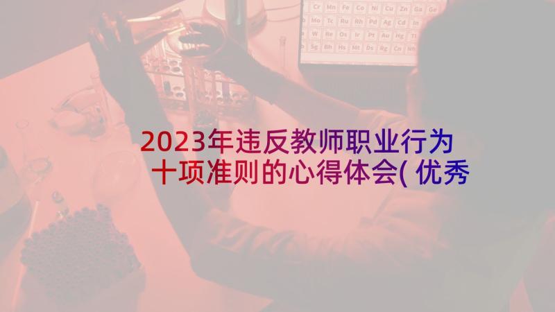 2023年违反教师职业行为十项准则的心得体会(优秀5篇)