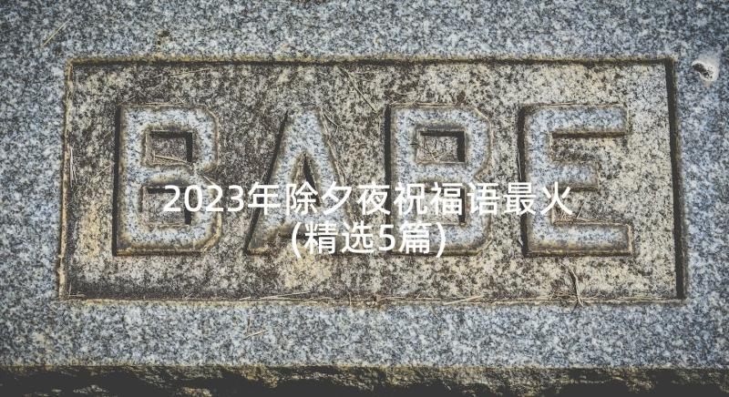 2023年除夕夜祝福语最火(精选5篇)