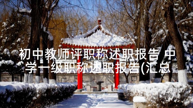 初中教师评职称述职报告 中学一级职称述职报告(汇总9篇)