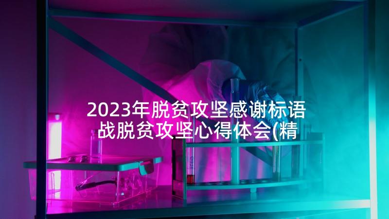 2023年脱贫攻坚感谢标语 战脱贫攻坚心得体会(精选8篇)