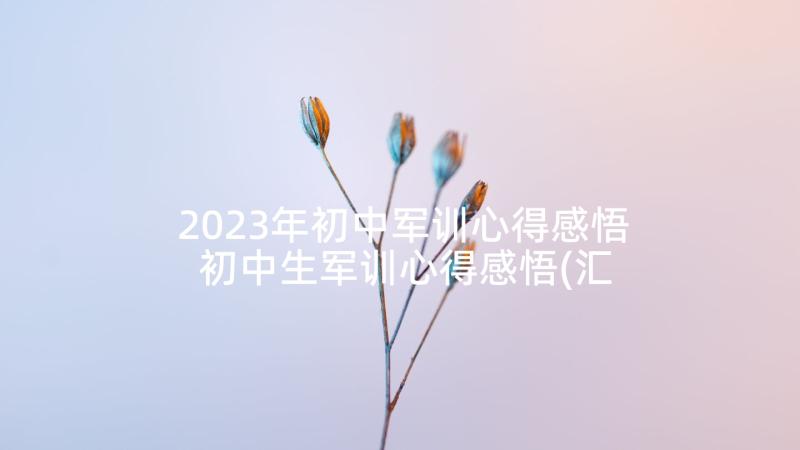 2023年初中军训心得感悟 初中生军训心得感悟(汇总6篇)