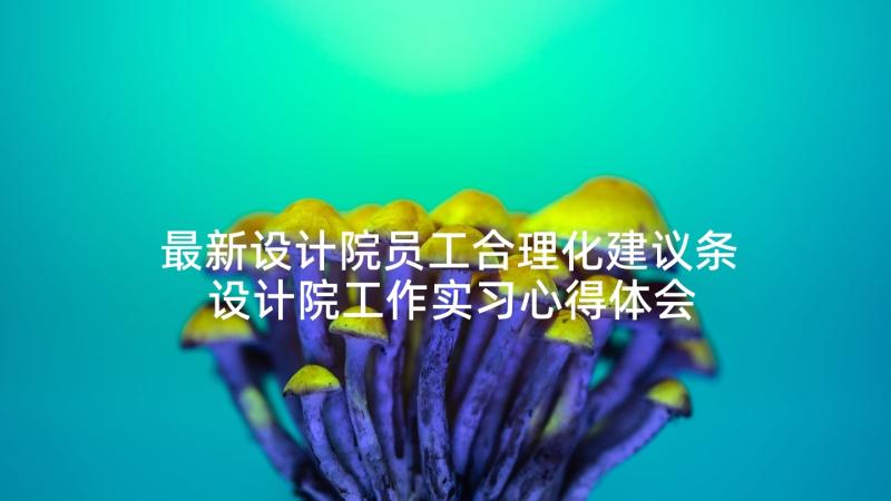 最新设计院员工合理化建议条 设计院工作实习心得体会(优质6篇)