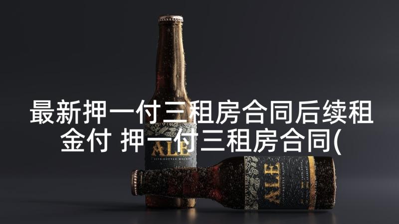 最新押一付三租房合同后续租金付 押一付三租房合同(模板5篇)