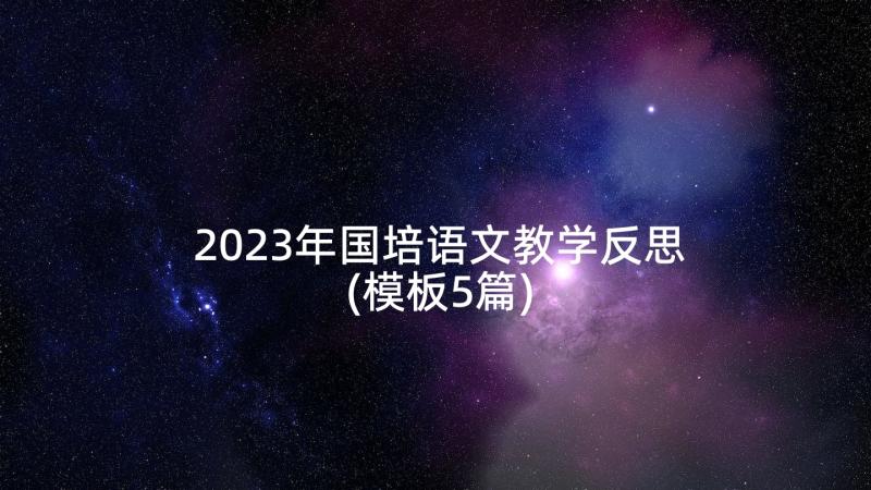 2023年国培语文教学反思(模板5篇)