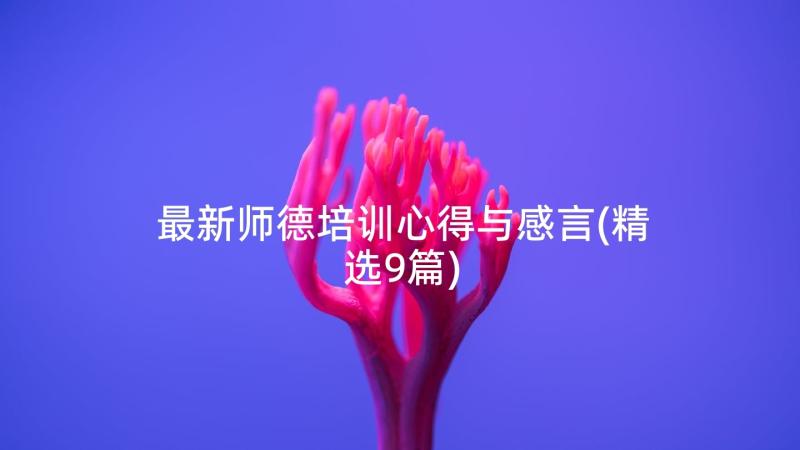 最新师德培训心得与感言(精选9篇)