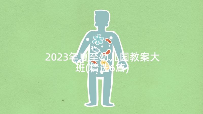 2023年夏至幼儿园教案大班(精选6篇)