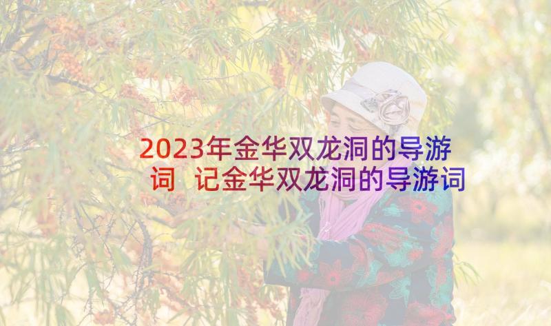 2023年金华双龙洞的导游词 记金华双龙洞的导游词(大全5篇)