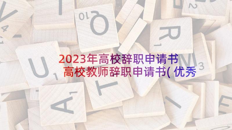 2023年高校辞职申请书 高校教师辞职申请书(优秀5篇)