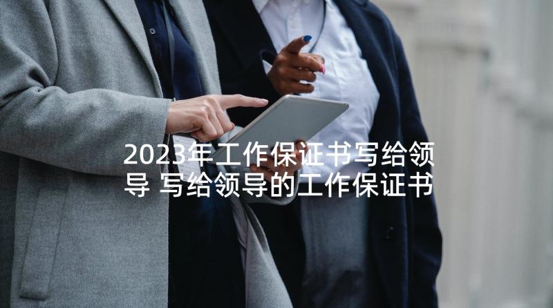 2023年工作保证书写给领导 写给领导的工作保证书(汇总7篇)