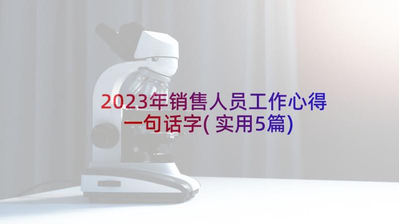 2023年销售人员工作心得一句话字(实用5篇)