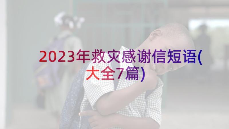 2023年救灾感谢信短语(大全7篇)